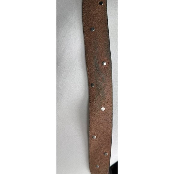 NACONA Brown Leather Belt N3464697 40-46 Inch Statement Rhinestones Hand Painted - Picture 7 of 8